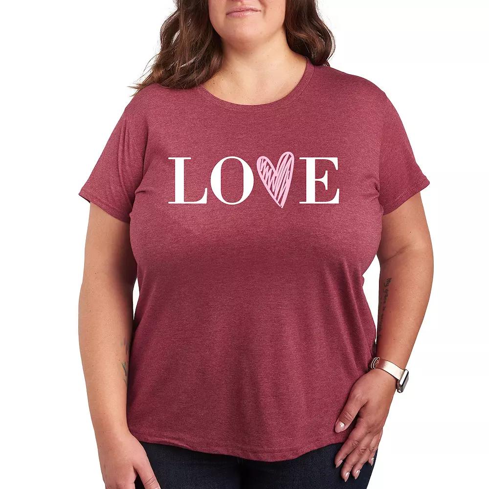 Plus Love Heart Graphic Tee, Women's,  Product Image