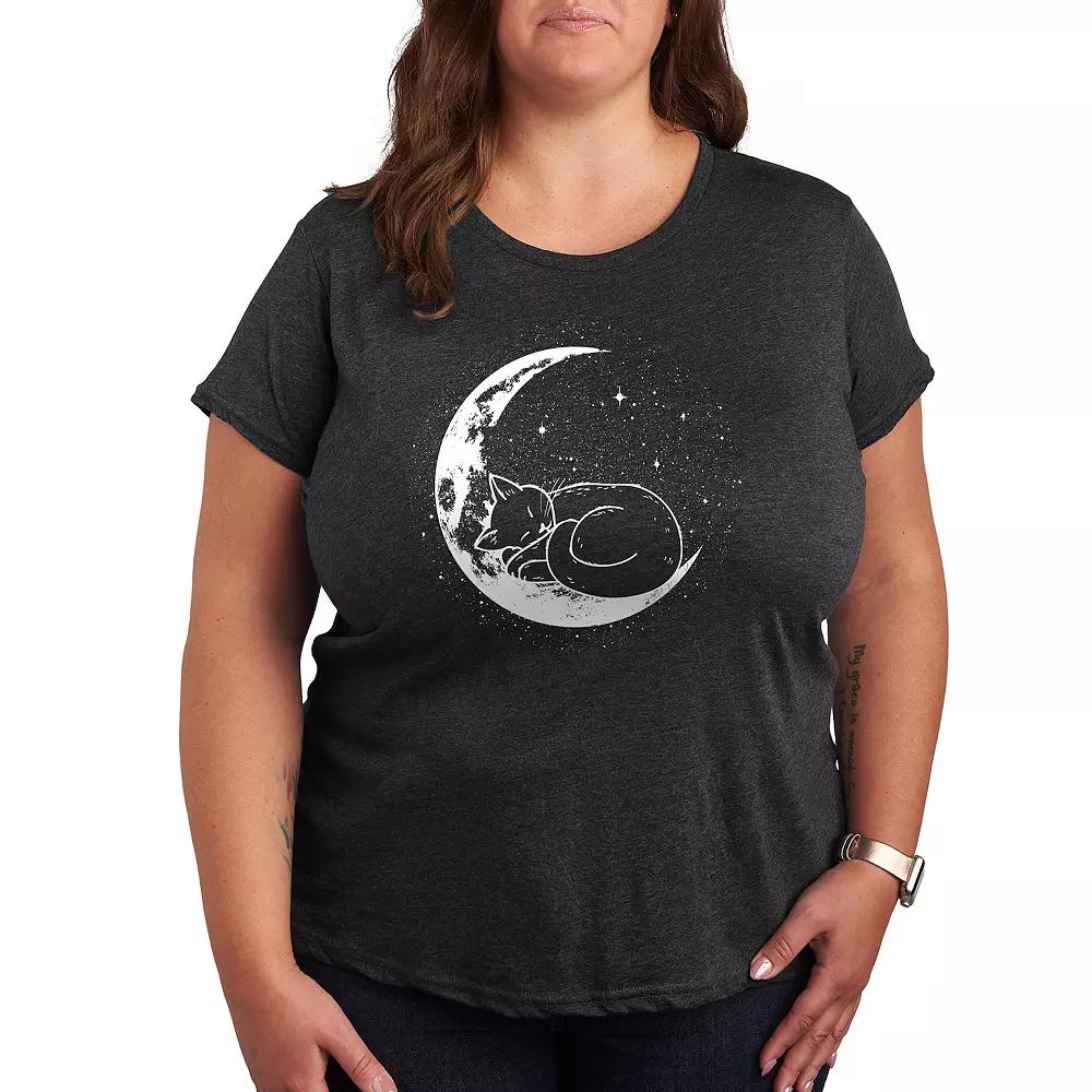 Plus Cat Nap Moon Graphic Tee, Women's,  Product Image
