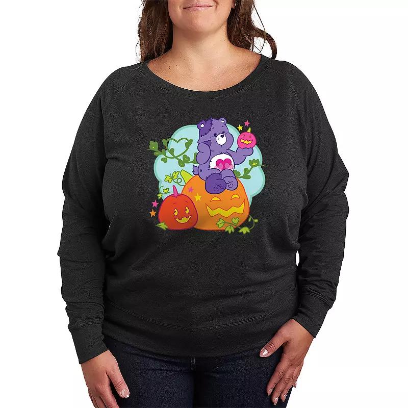 Plus Size Care Bears Halloween Pumpkin French Terry Long Sleeve Tee, Women's, Size: 1XL, Heather Grey Product Image