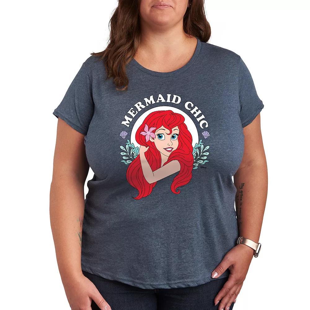 Disney Princess Ariel Plus Mermaid Chic Graphic Tee, Women's,  Product Image