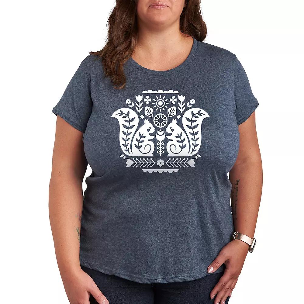 Plus Scandinavian Squirrels Graphic Tee, Women's,  Product Image