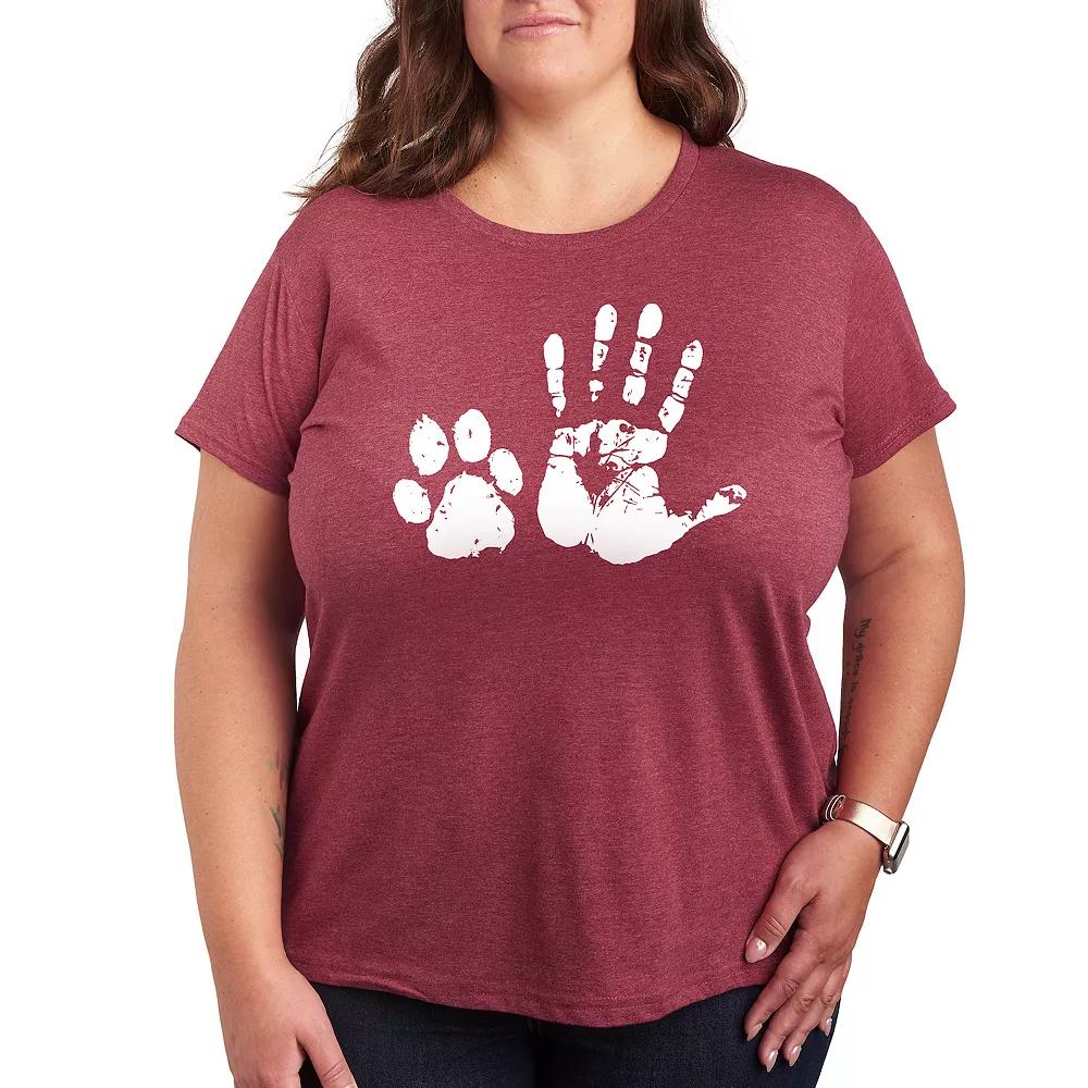 Plus Hand And Paw Print Graphic Tee, Women's,  Product Image