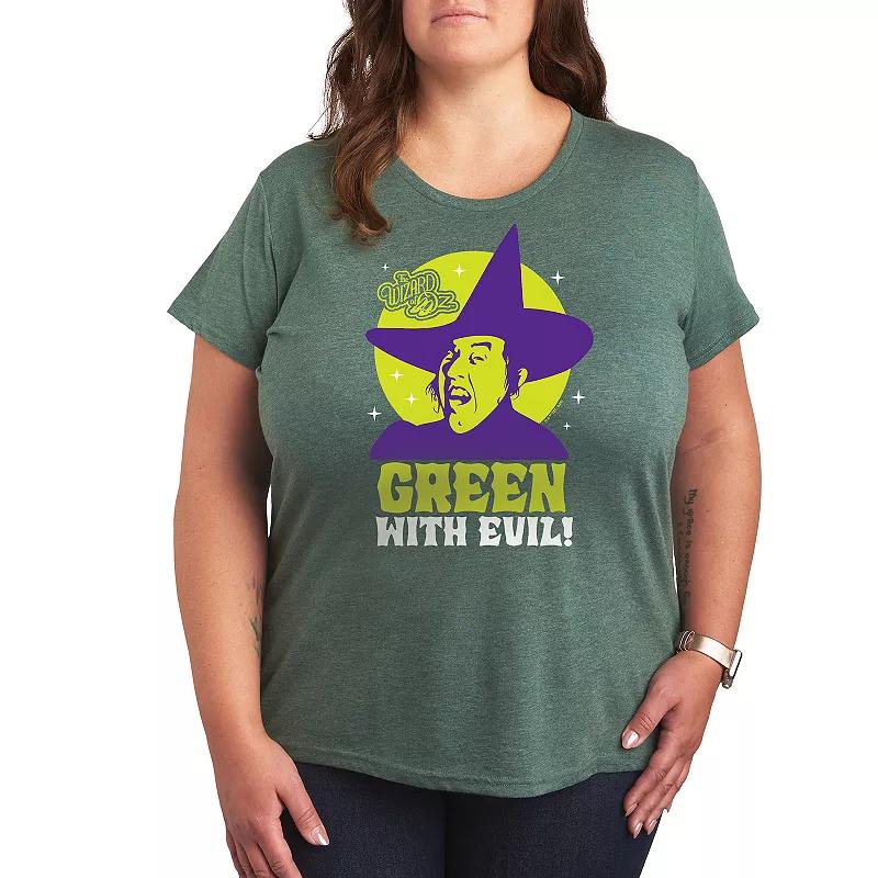 Plus The Wizard Of Oz Green Evil Graphic Tee, Women's,  Product Image
