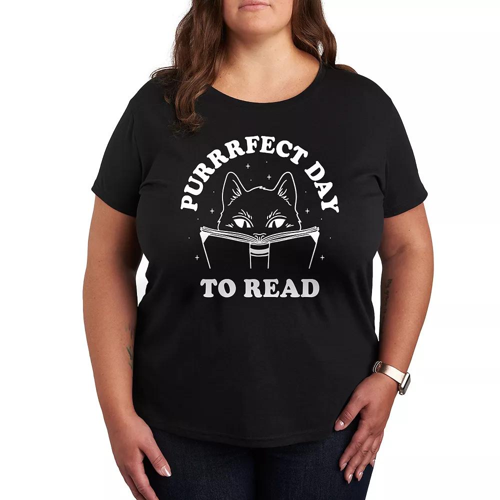 Plus Cat Purrrfect Day To Read Graphic Tee, Women's,  Product Image
