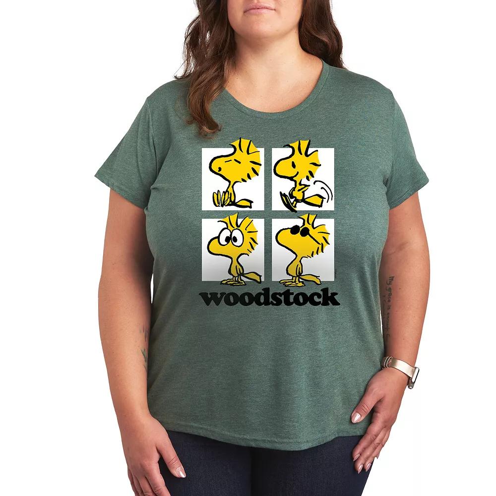 Plus Peanuts Woodstock Grid Graphic Tee, Women's,  Product Image