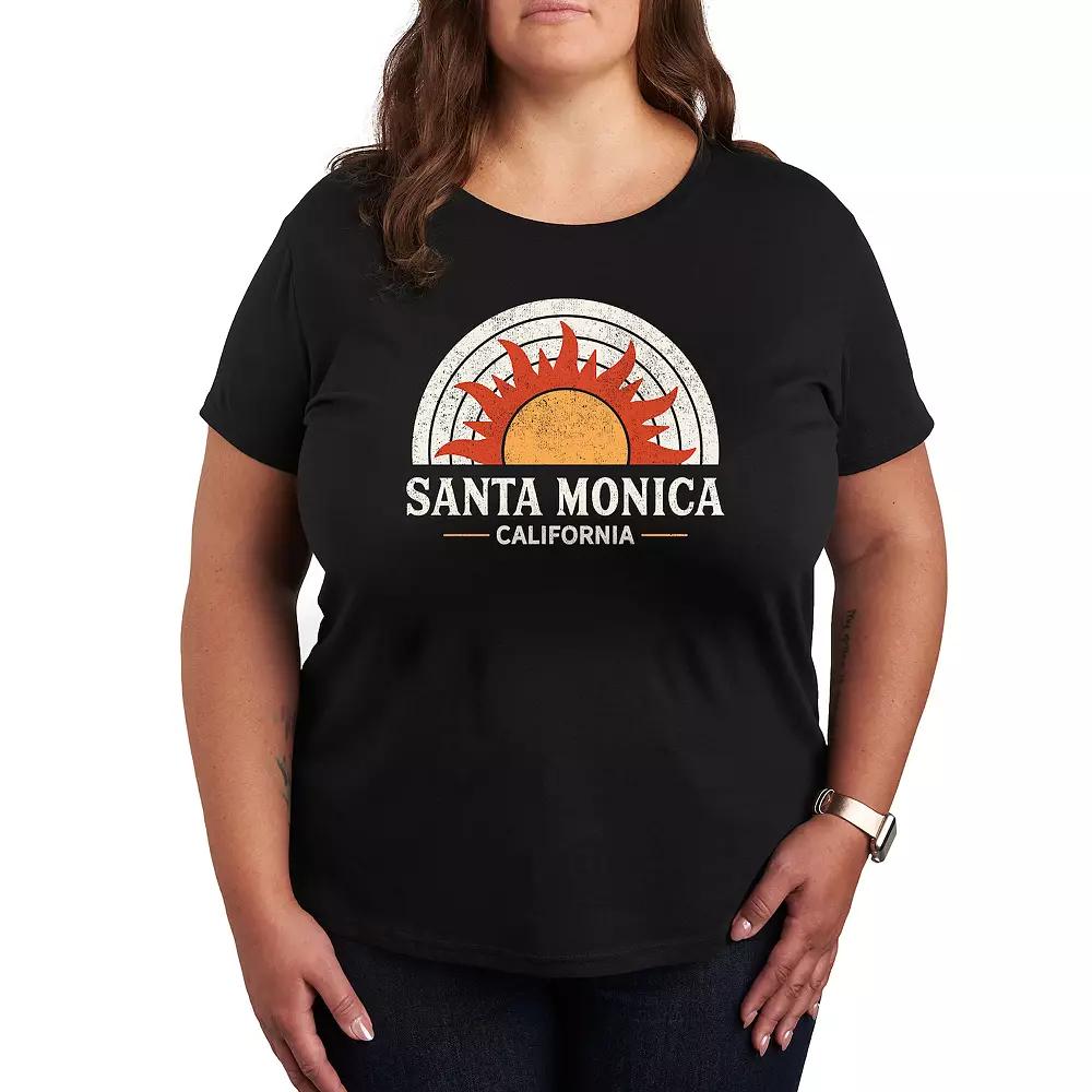 Plus Santa Monica California Sun Graphic Tee, Women's,  Product Image