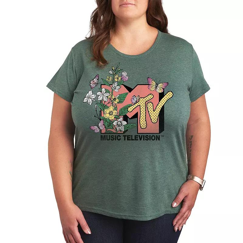 Plus MTV Botanical Art Graphic Tee, Women's,  Product Image