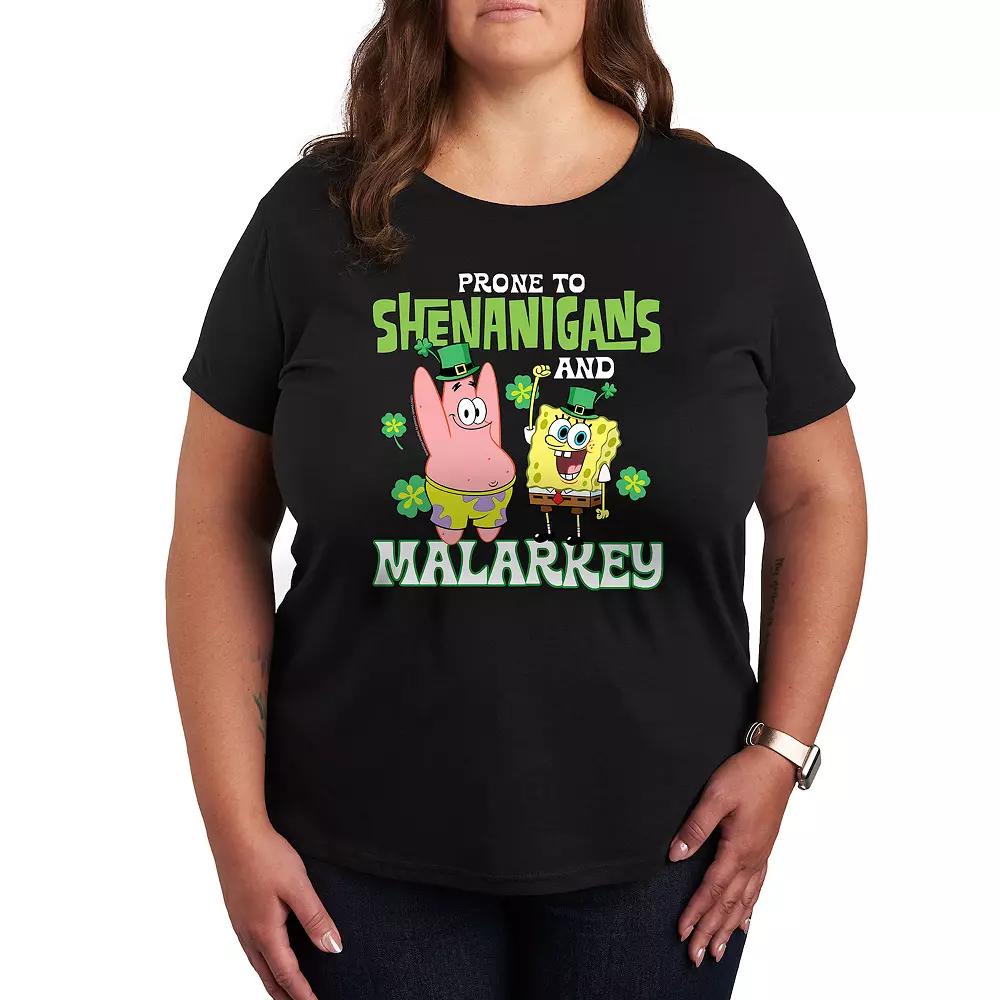 Plus SpongeBob SquarePants Shenanigans And Malarkey Graphic Tee, Women's,  Product Image
