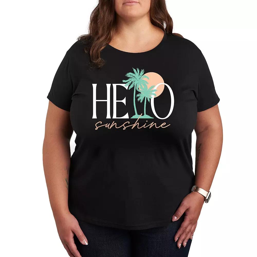 Plus Hello Sunshine Palms Graphic Tee, Women's,  Product Image