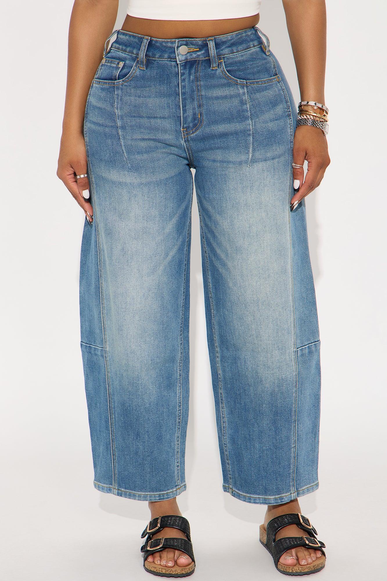 Overdrive Cropped Wide Leg Jeans - Medium Wash Female Product Image