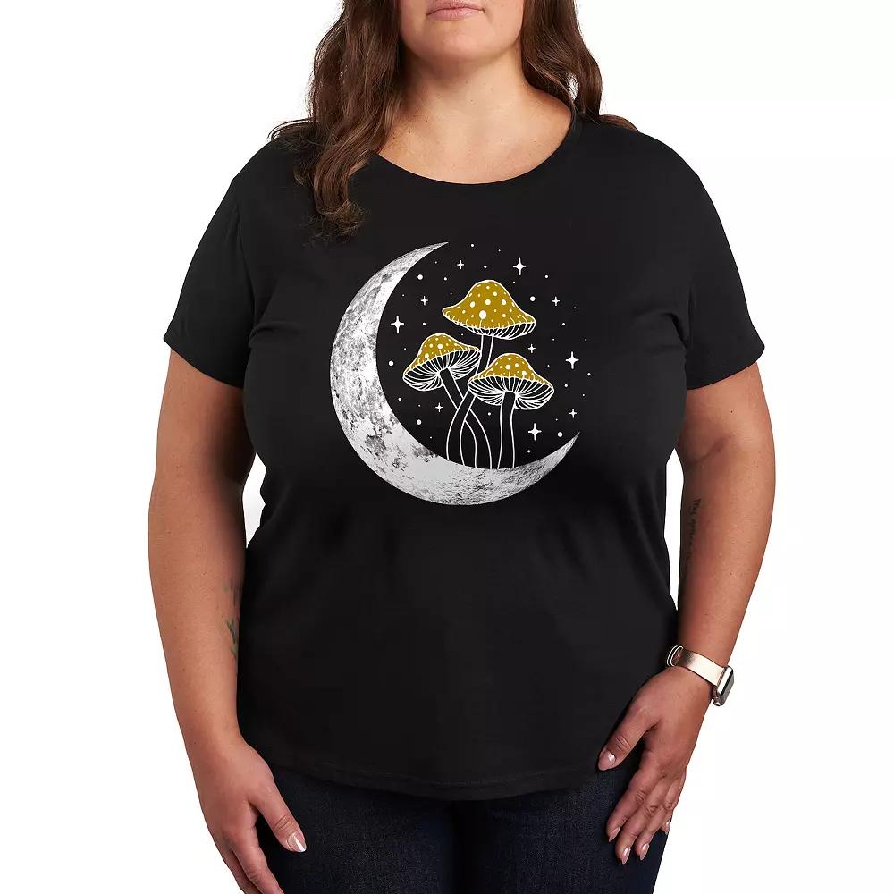 Plus Crescent Moon With Mushrooms Graphic Tee, Women's,  Product Image