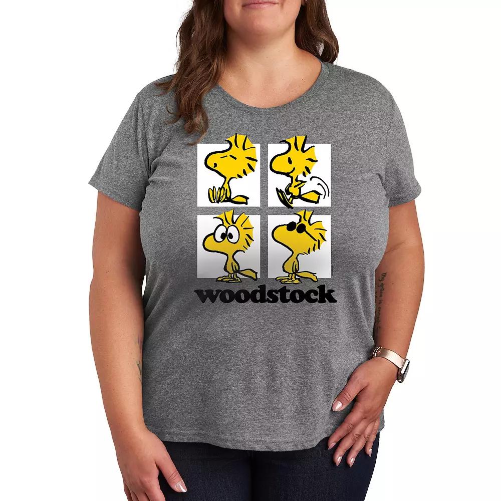 Plus Peanuts Woodstock Grid Graphic Tee, Women's,  Product Image