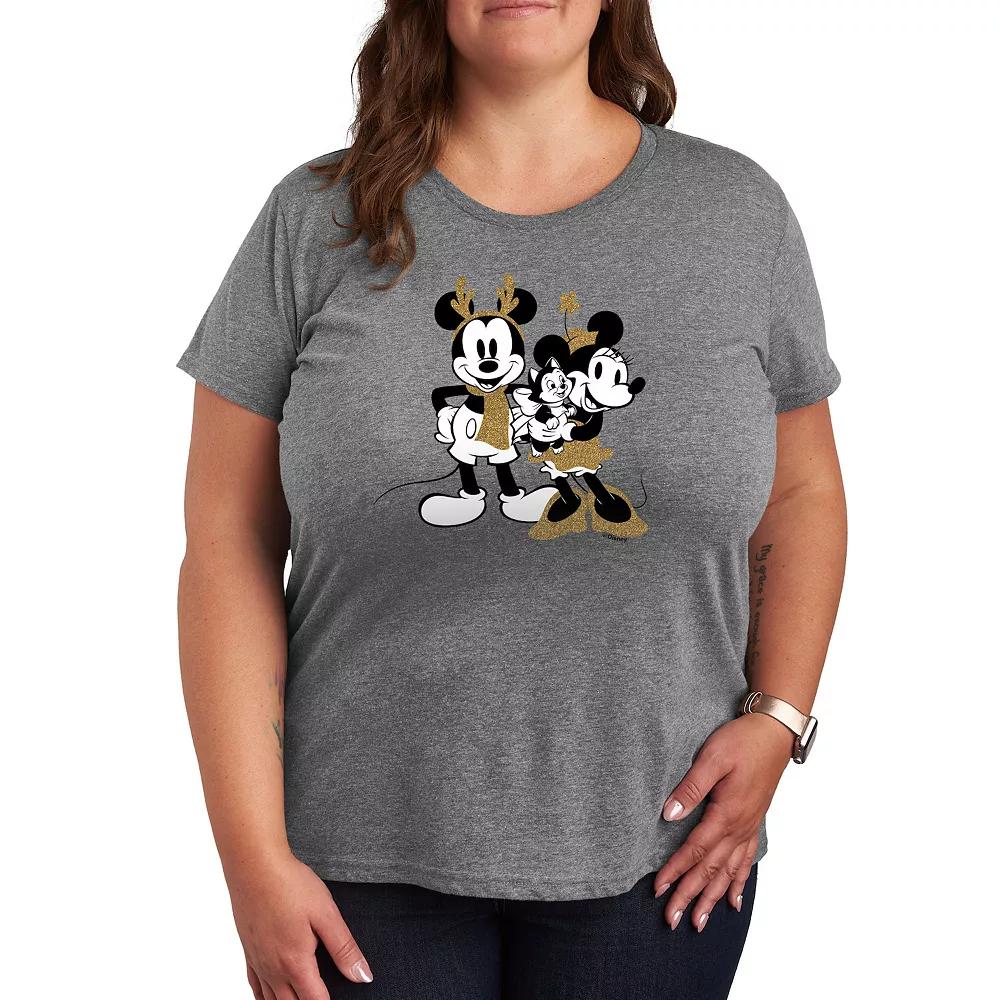 Disney's Mickey & Minnie Mouse Plus Sparkle Graphic Tee, Women's,  Product Image