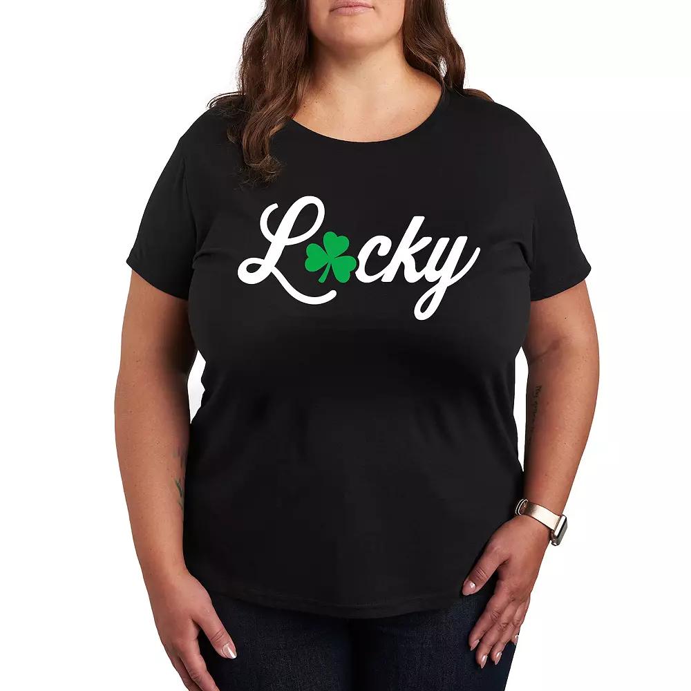 Plus Lucky With Clover Graphic Tee, Women's,  Product Image