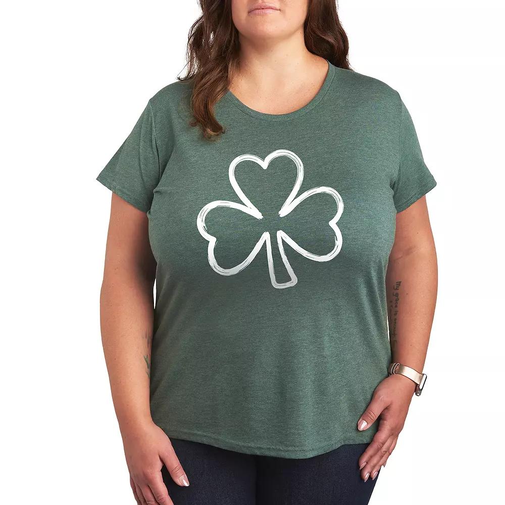 Plus Brushstroke Clover Graphic Tee, Women's,  Product Image