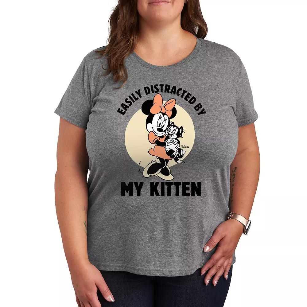 Disney's Minnie Mouse Plus Distracted By Kittens Graphic Tee, Women's,  Product Image