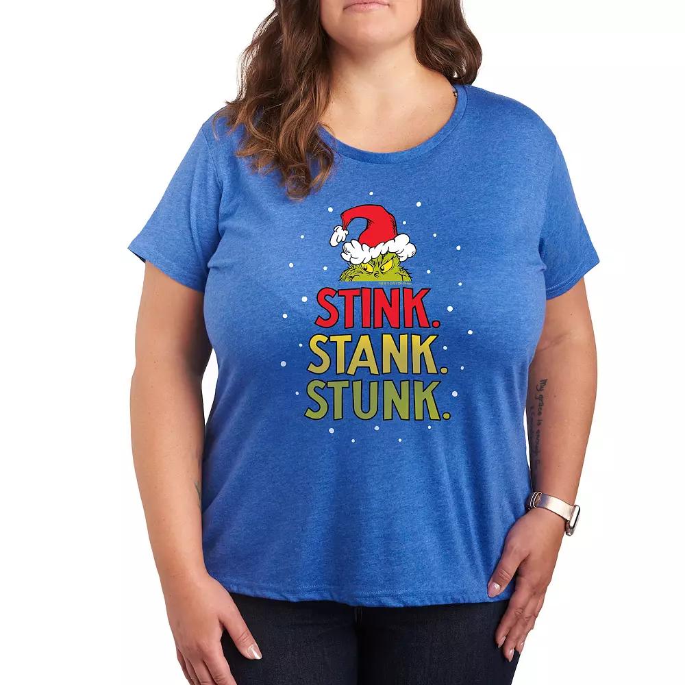 Plus Dr. Seuss The Grinch Stink Stank Stunk Graphic Tee, Women's,  Product Image