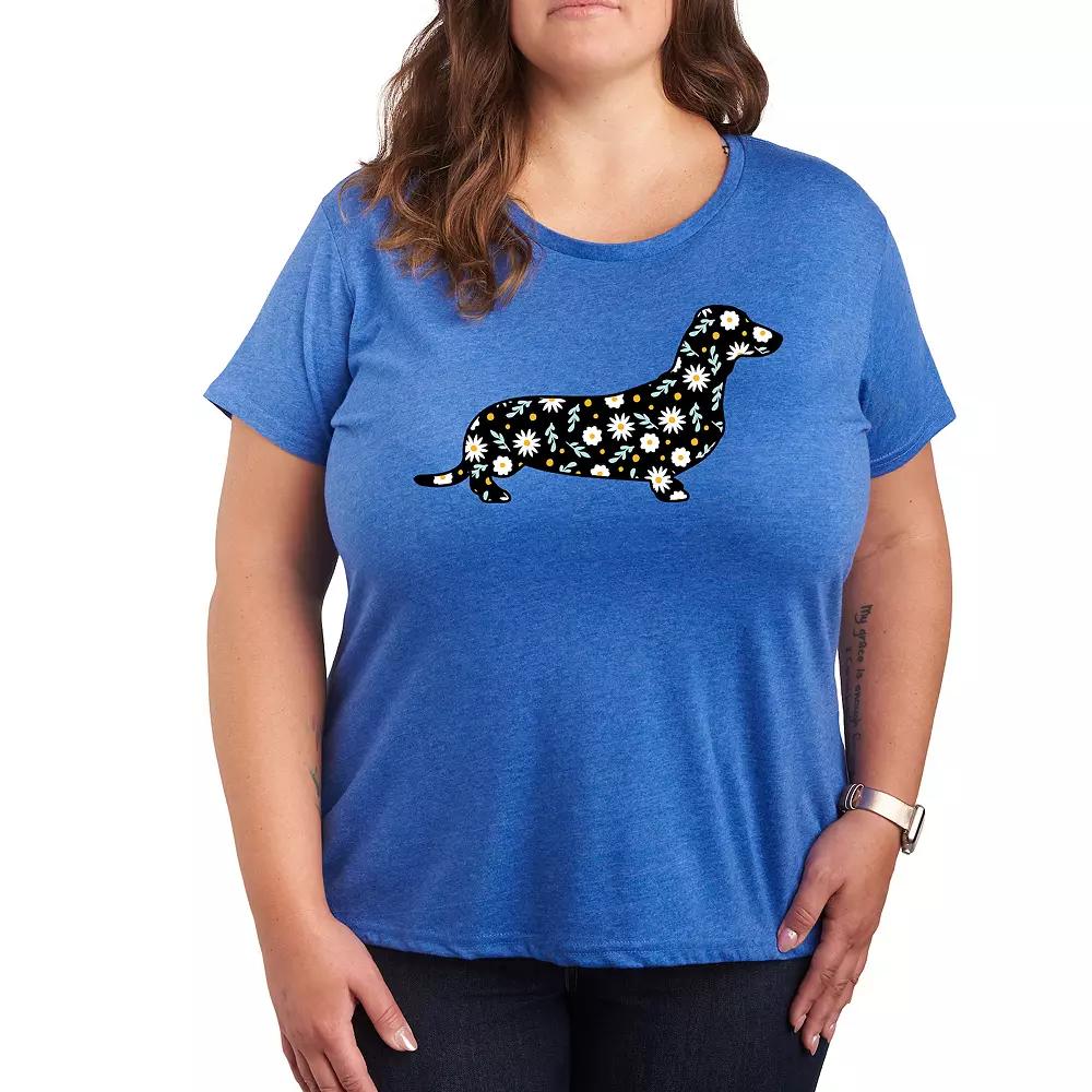 Plus Daisy Fill Dachshund Graphic Tee, Women's,  Product Image