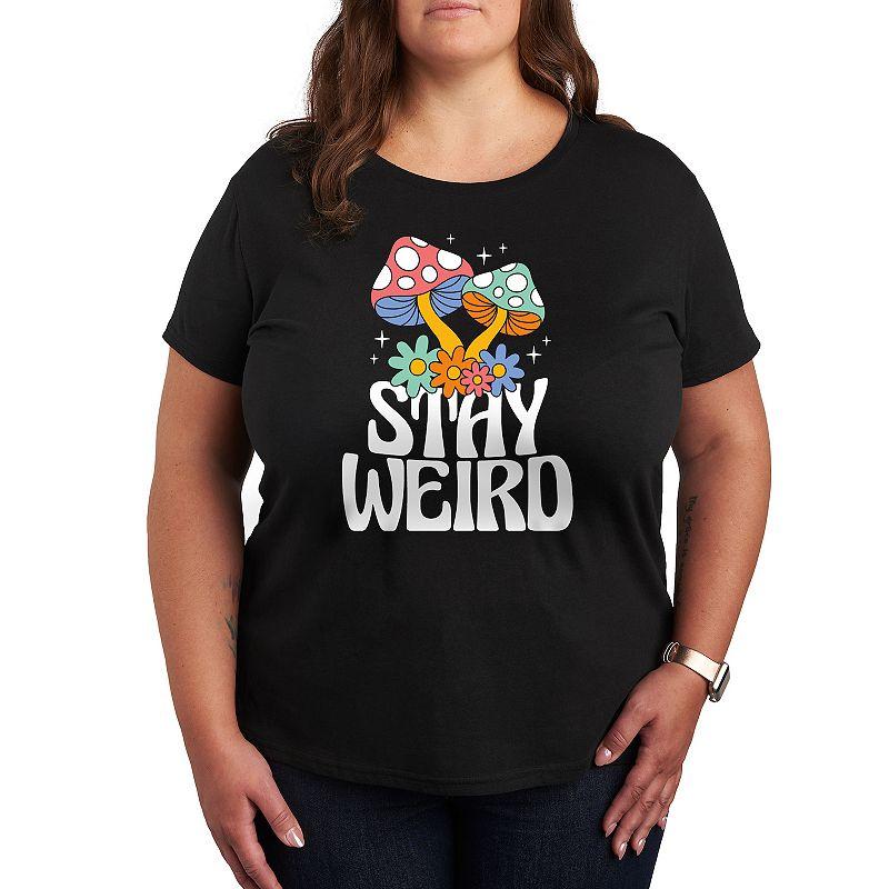 Womens Stay Weird Mushrooms Graphic Tee, Girls Product Image