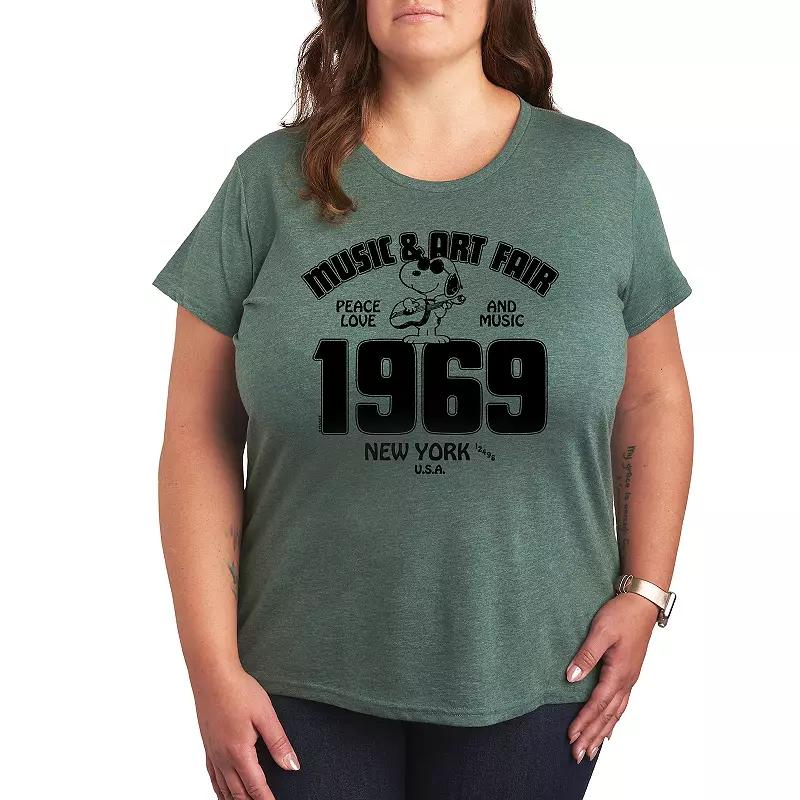 Plus Peanuts Snoopy Music & Art Graphic Tee, Women's,  Product Image