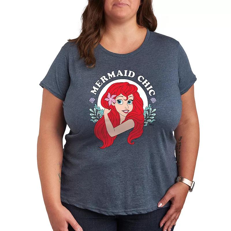 Disney Princess Ariel Plus Mermaid Chic Graphic Tee, Women's,  Product Image