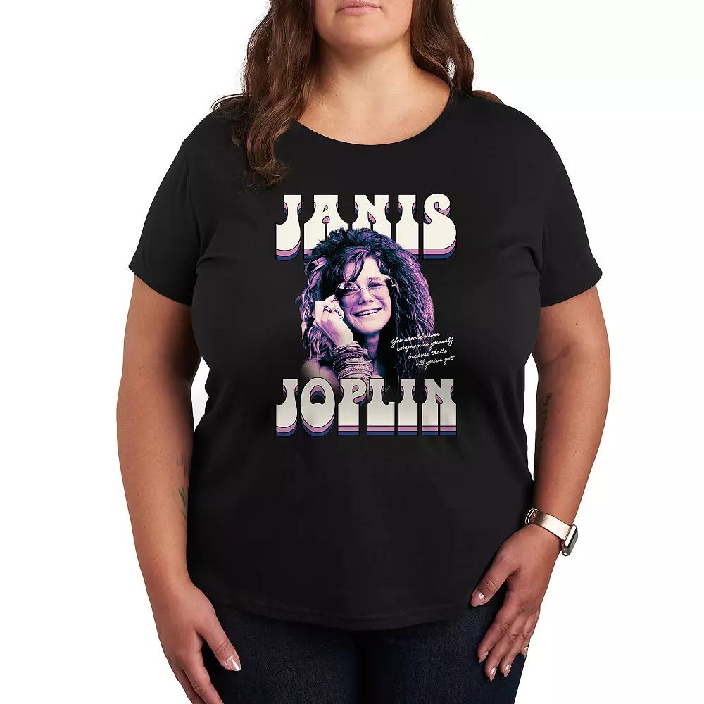 Plus Janis Joplin Never Compromise Graphic Tee, Women's,  Product Image