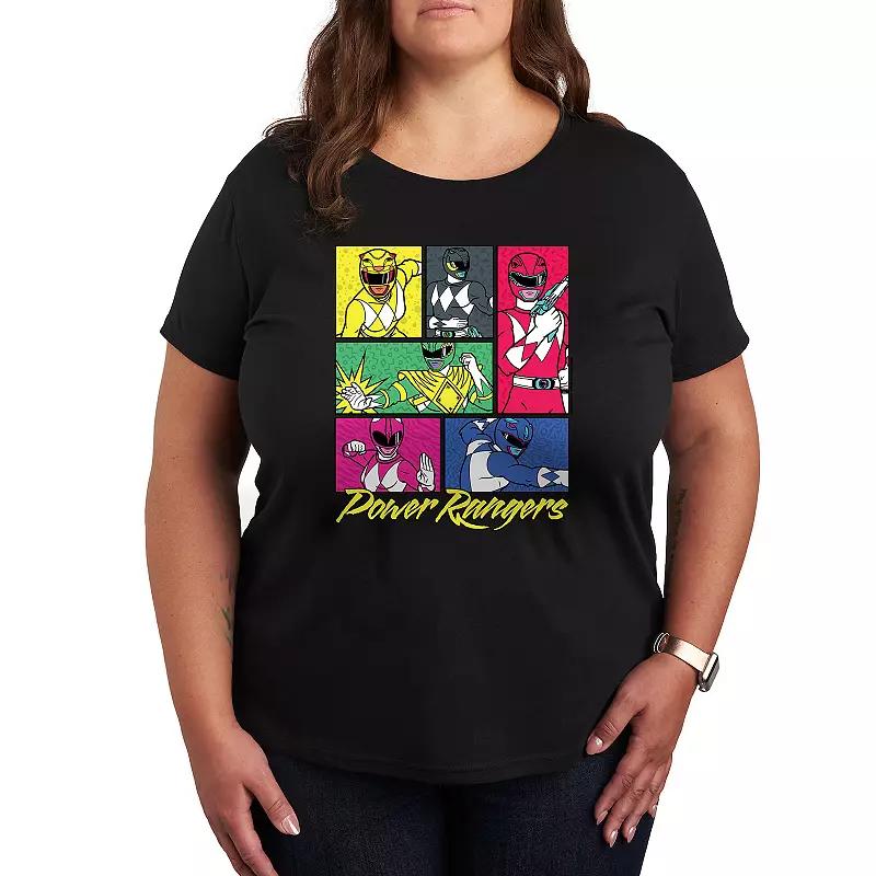 Plus Size Power Rangers Grid Graphic Tee, Womens Product Image