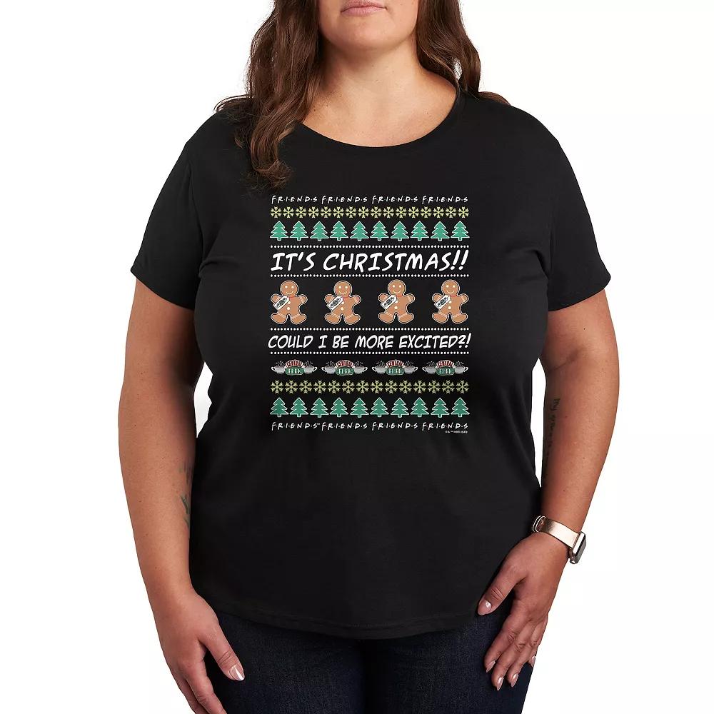 Plus Friends Ugly Christmas Sweater Graphic Tee, Women's,  Product Image
