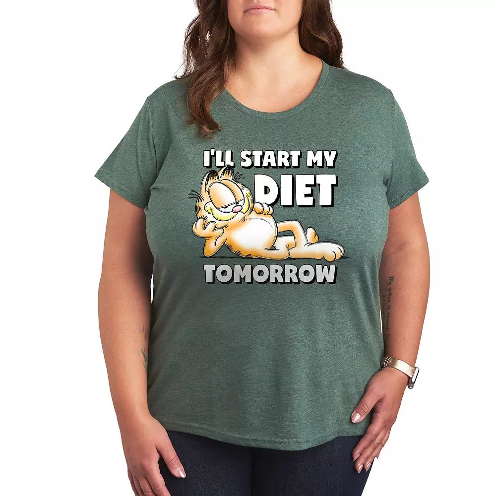 Plus Garfield Diet Tomorrow Graphic Tee, Women's,  Product Image