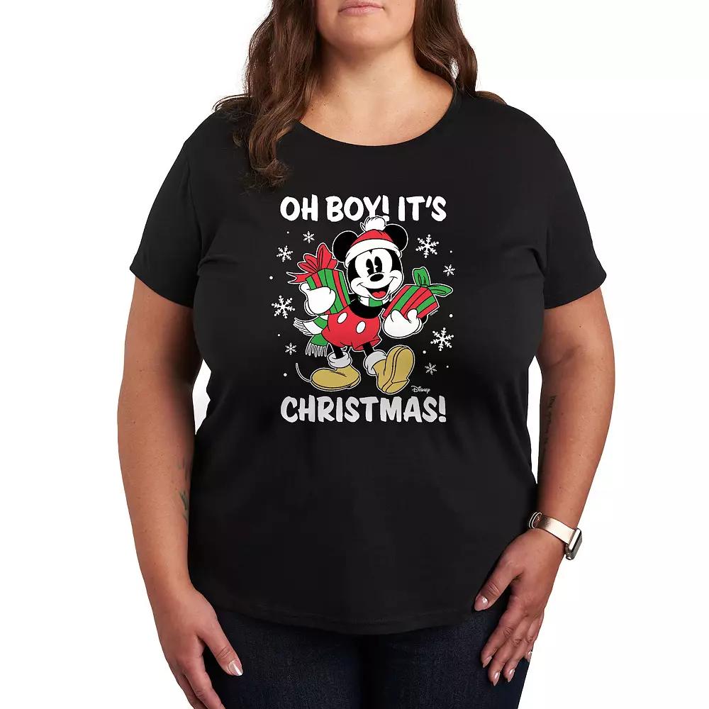 Disney's Mickey Mouse Plus Oh Boy It's Christmas Graphic Tee, Women's,  Product Image