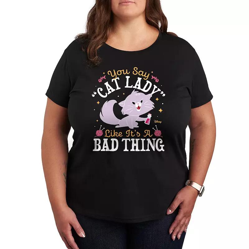 Disney Cats Plus Size Cat Lady Graphic Tee, Women's, Size: 1XL, Black Product Image