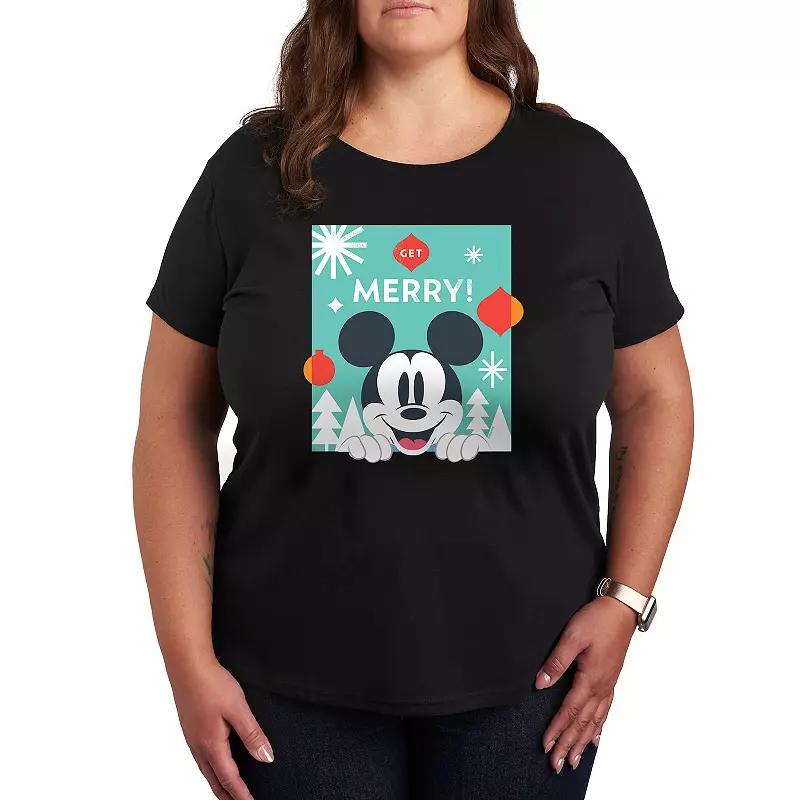 Disney's Mickey Mouse Plus Get Merry Graphic Tee, Women's,  Product Image