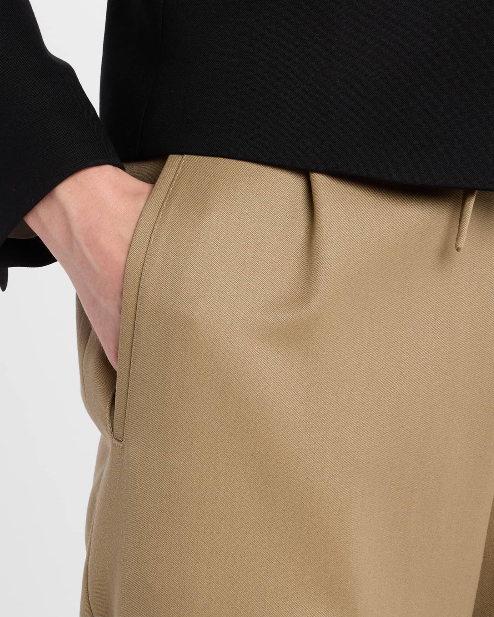 Pleated Straight-Leg Drawstring Trousers Product Image