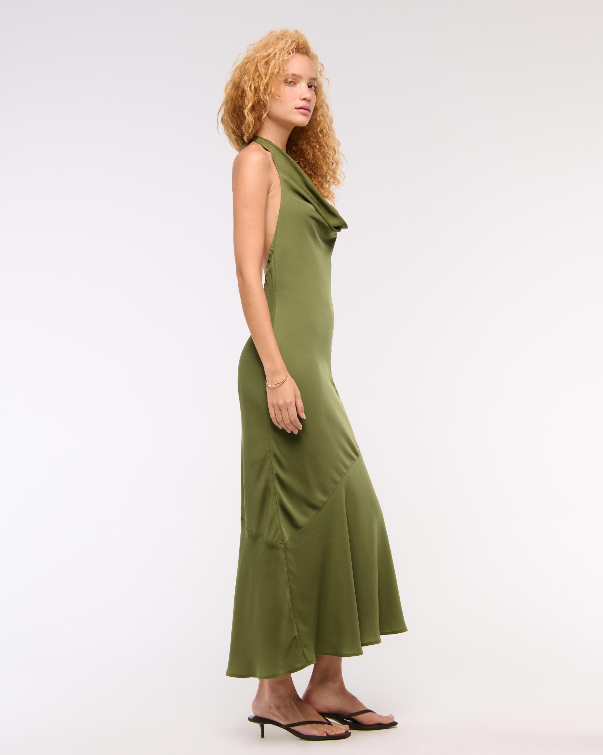 Cowl Halter Maxi Dress Product Image