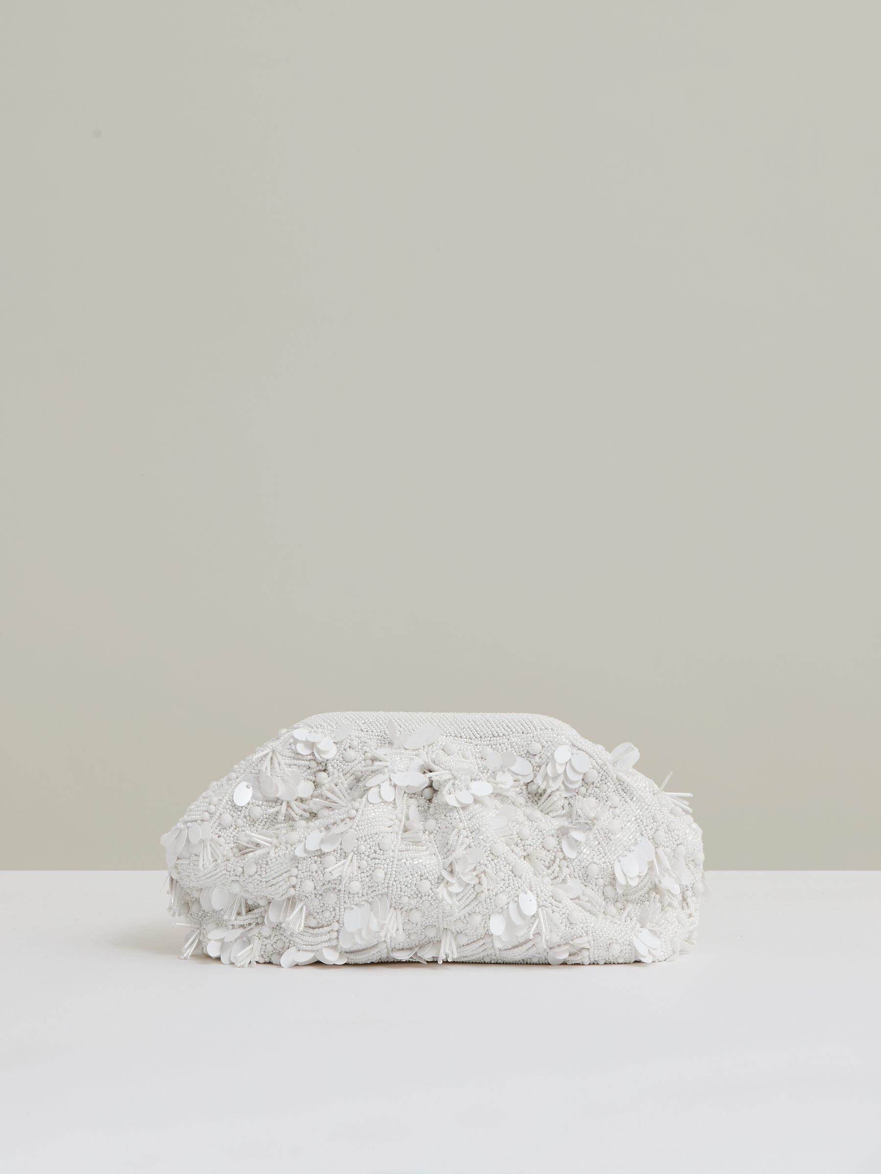 Embellished Clutch Bag in White Product Image