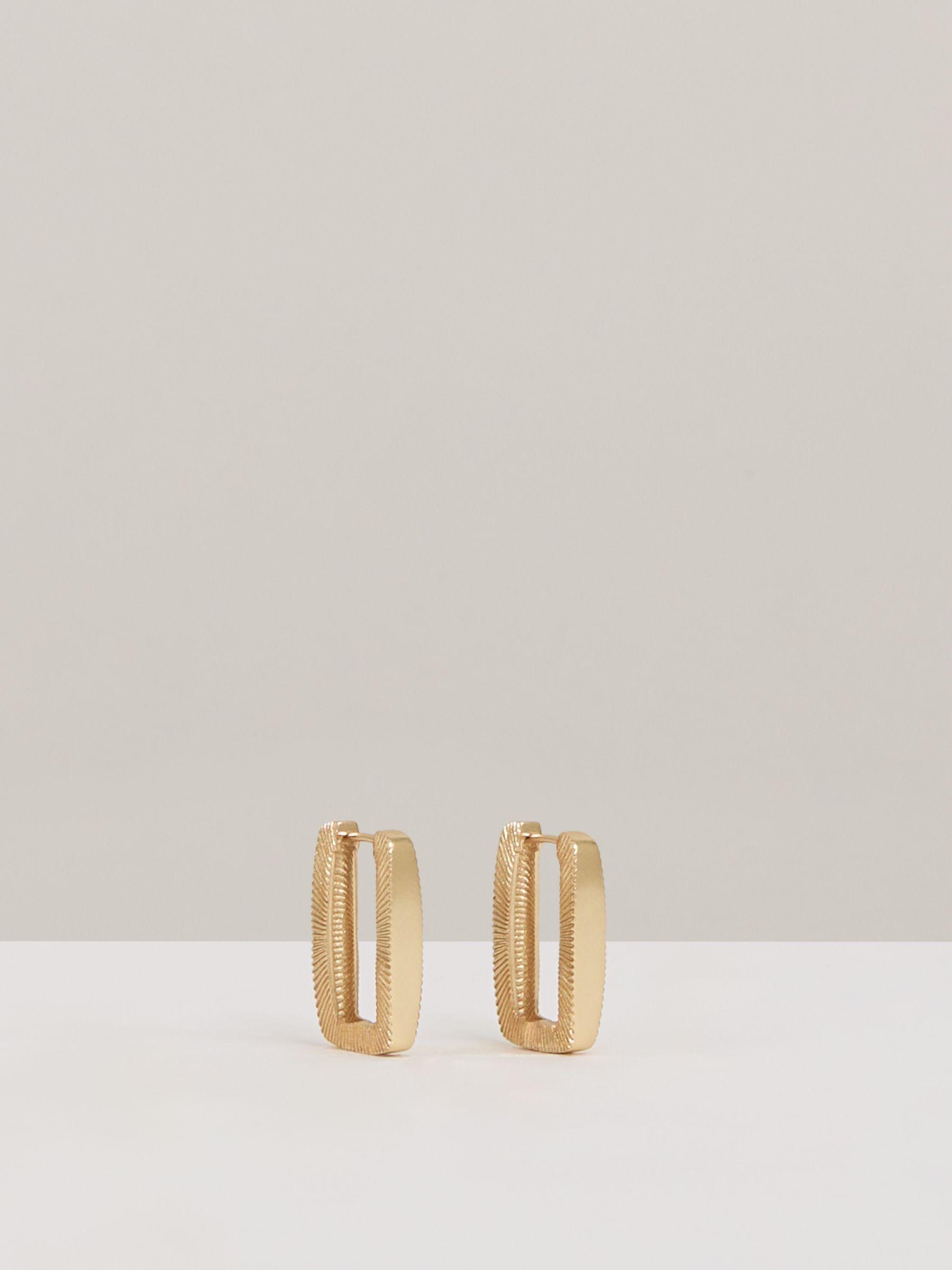Geometric Hoop Earrings in Gold Tone Product Image