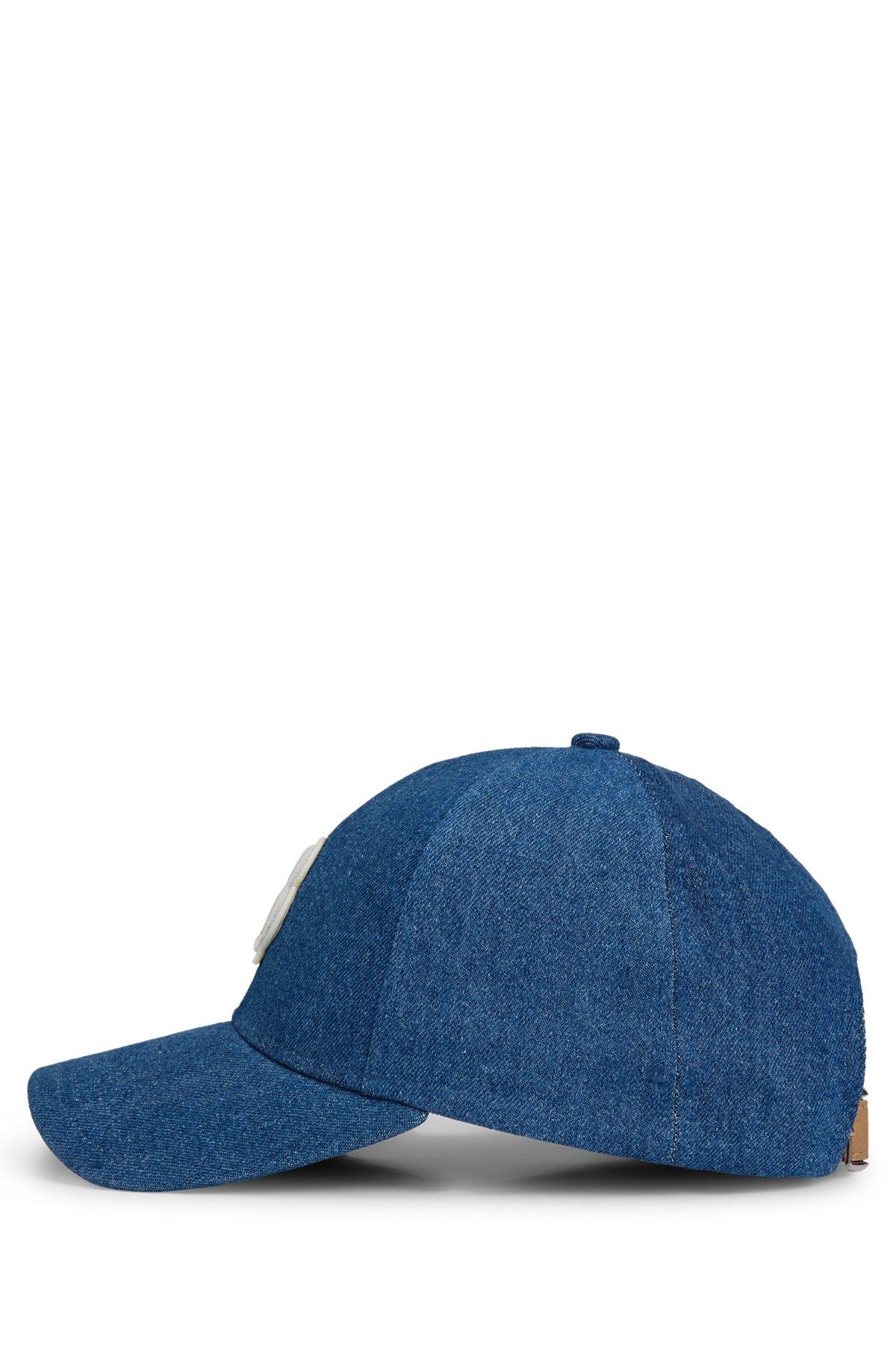 BOSS - Blue-denim cap with Double B monogram - Dark Blue Product Image