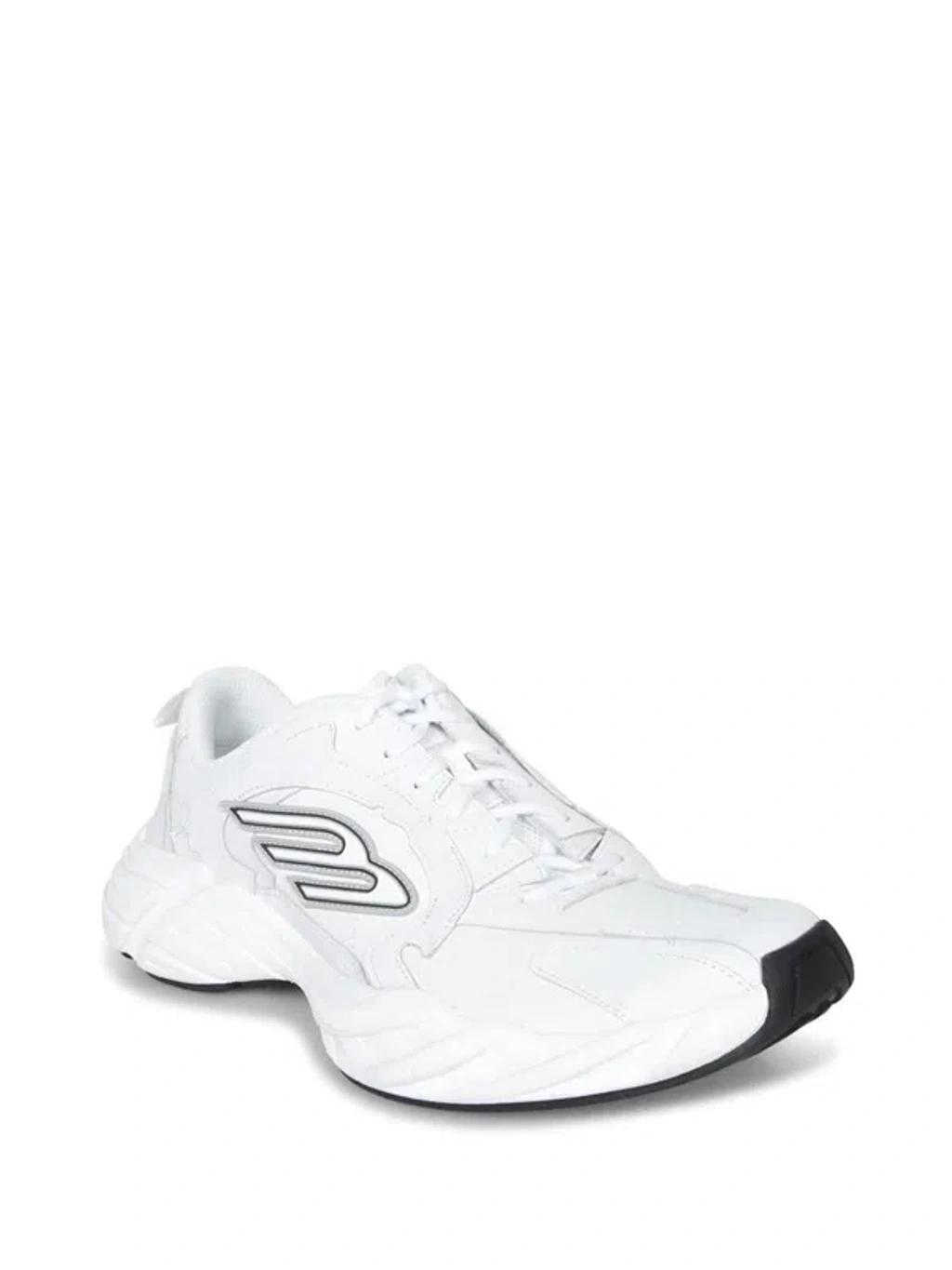 BALENCIAGA Men White Cowskin And Polyester Monday Shoe Sneakers Product Image