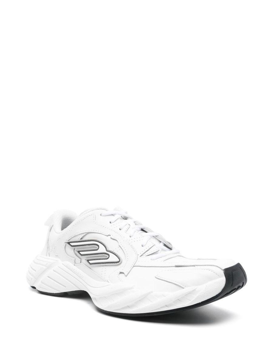 BALENCIAGA Men White Cowskin And Polyester Monday Shoe Sneakers Product Image