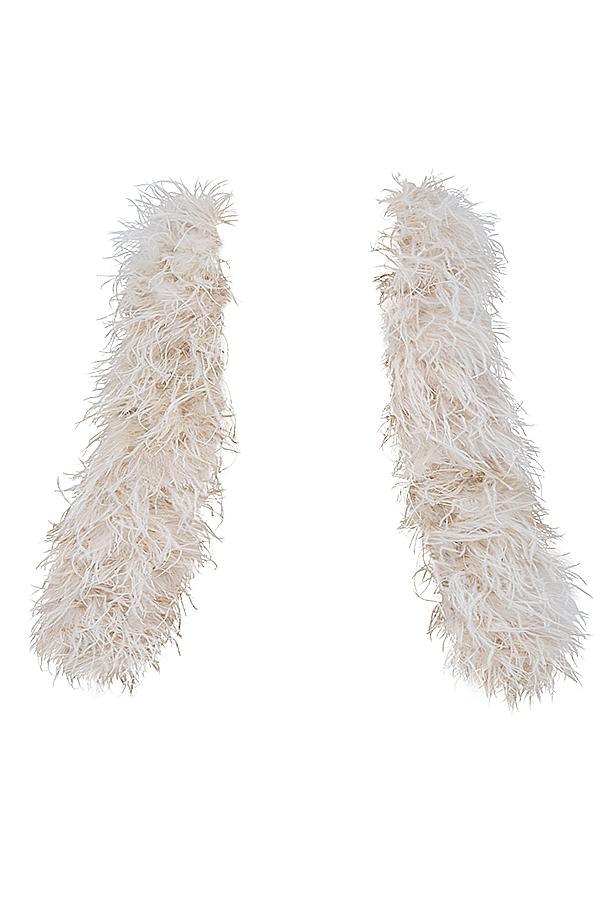 Ash  off white marabou sleeve jacket Product Image