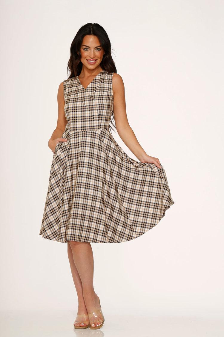 Yellow Plaid Swing Dress Product Image
