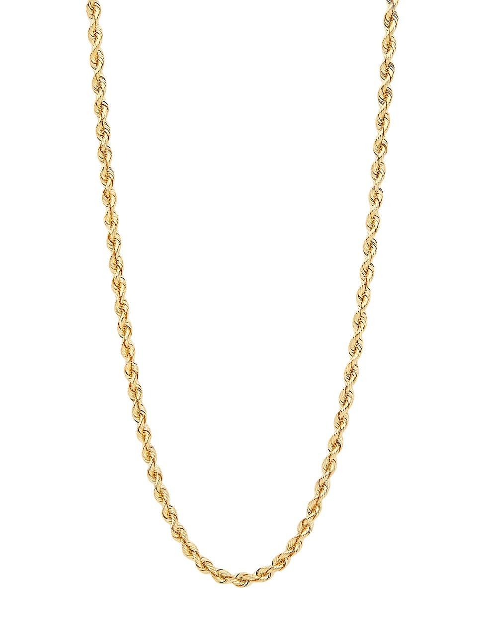 Womens 14K Yellow Gold Rope Chain Necklace Product Image