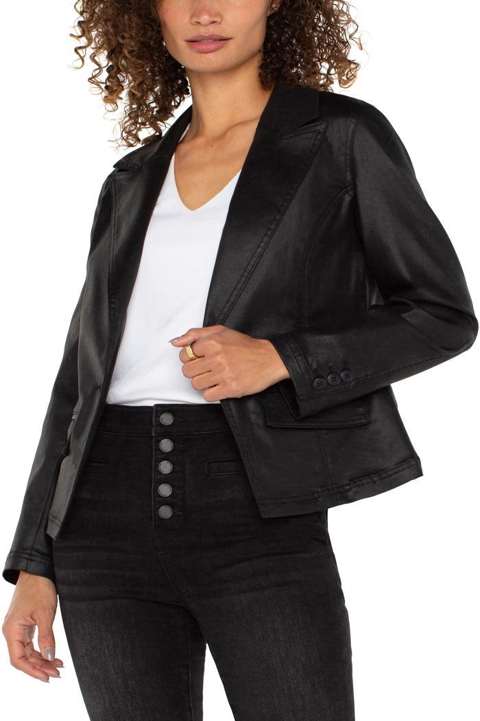 Notch Collar One Button Blazer Product Image