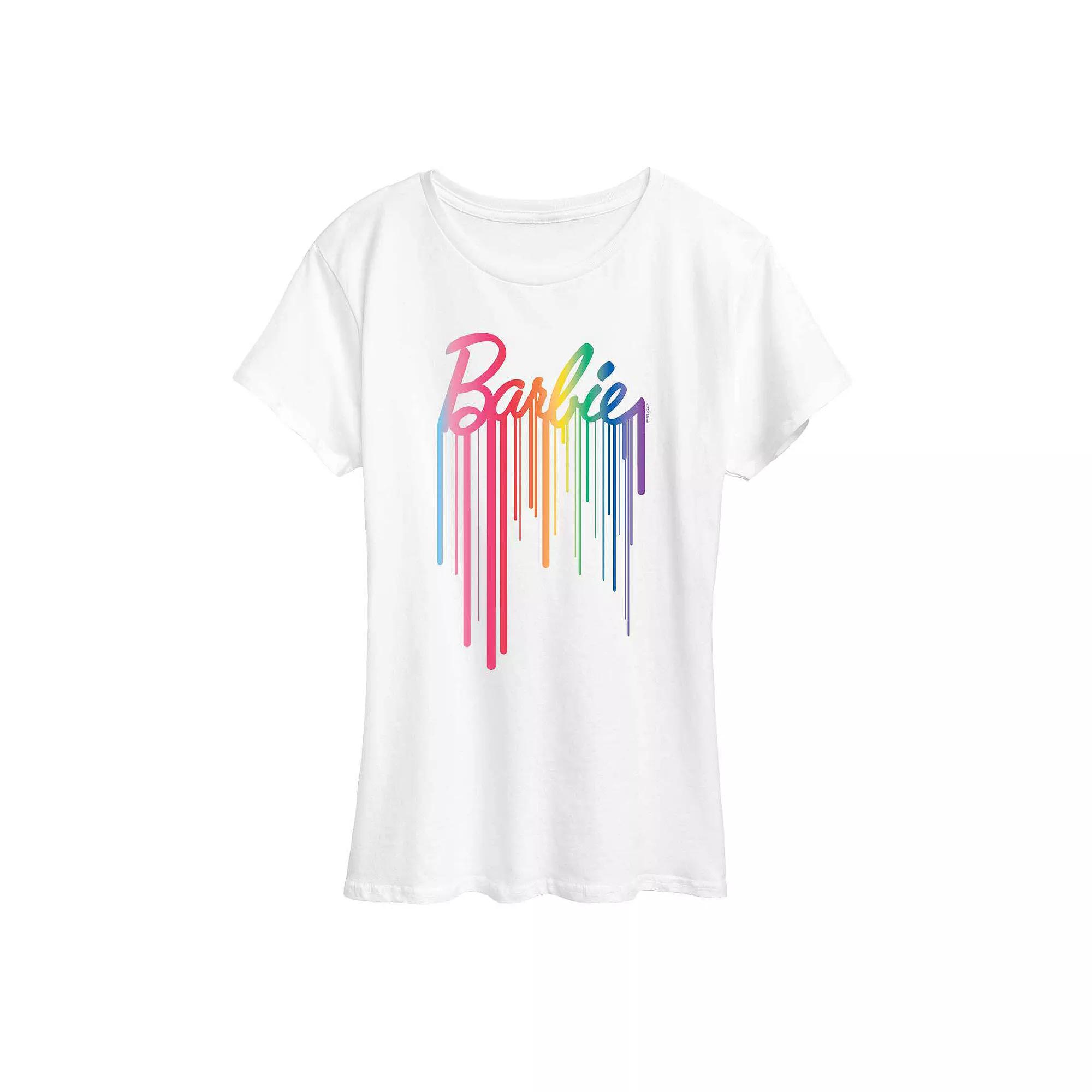 Women's Barbie® Logo Rainbow Drip Graphic Tee, Girl's,  Product Image