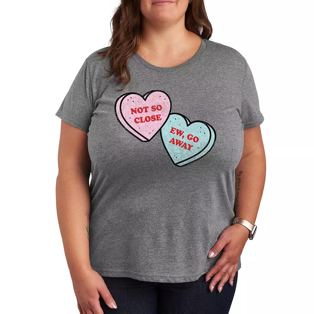Plus Sassy Candy Hearts Graphic Tee, Women's,  Product Image