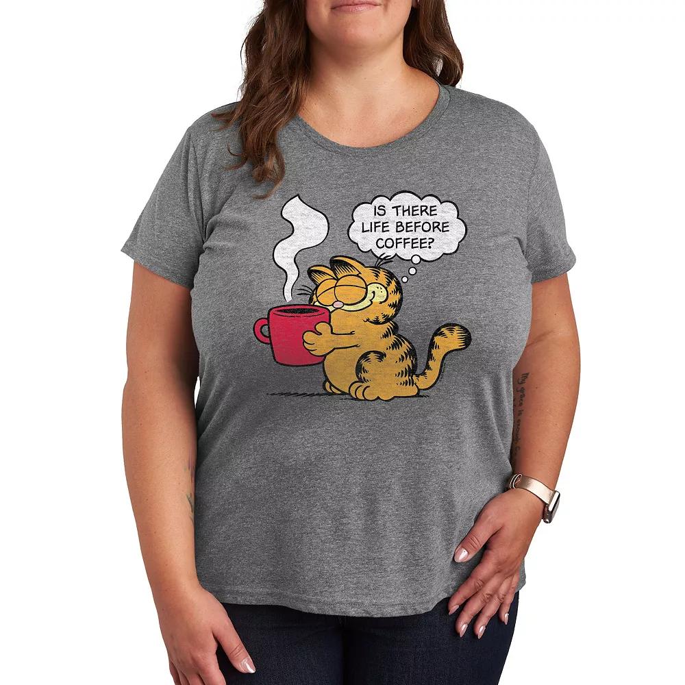 Plus Garfield Life Before Coffee Graphic Tee, Women's,  Product Image