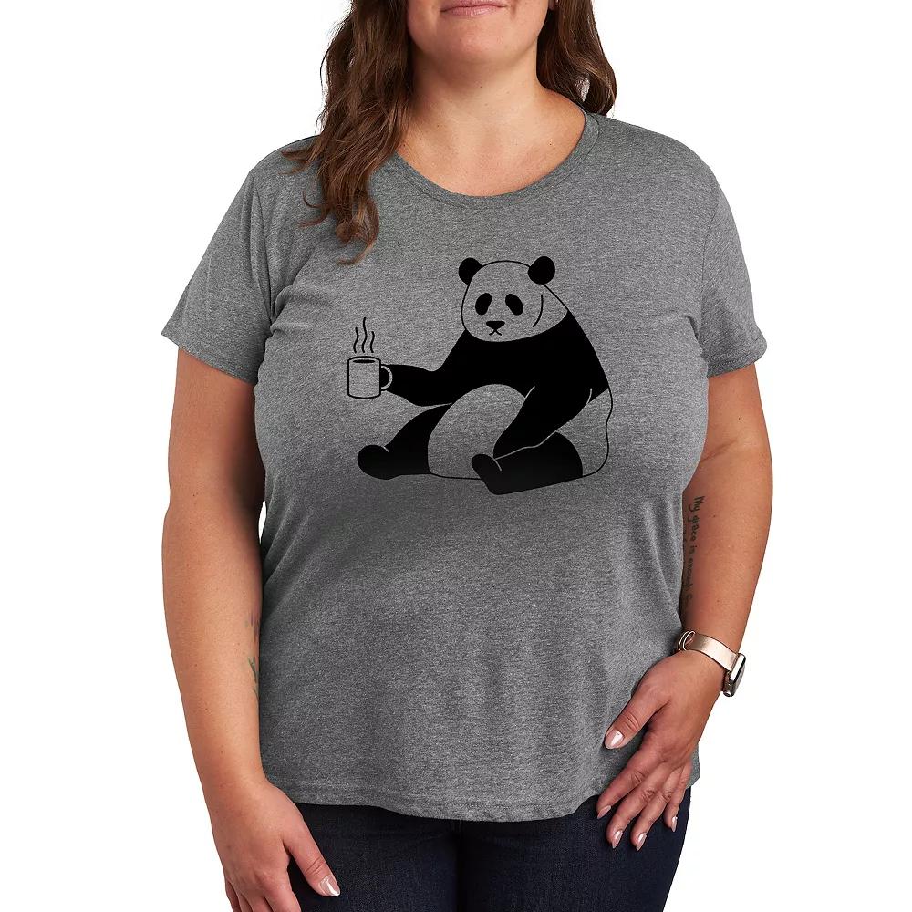 Plus Coffee Panda Graphic Tee, Women's,  Product Image