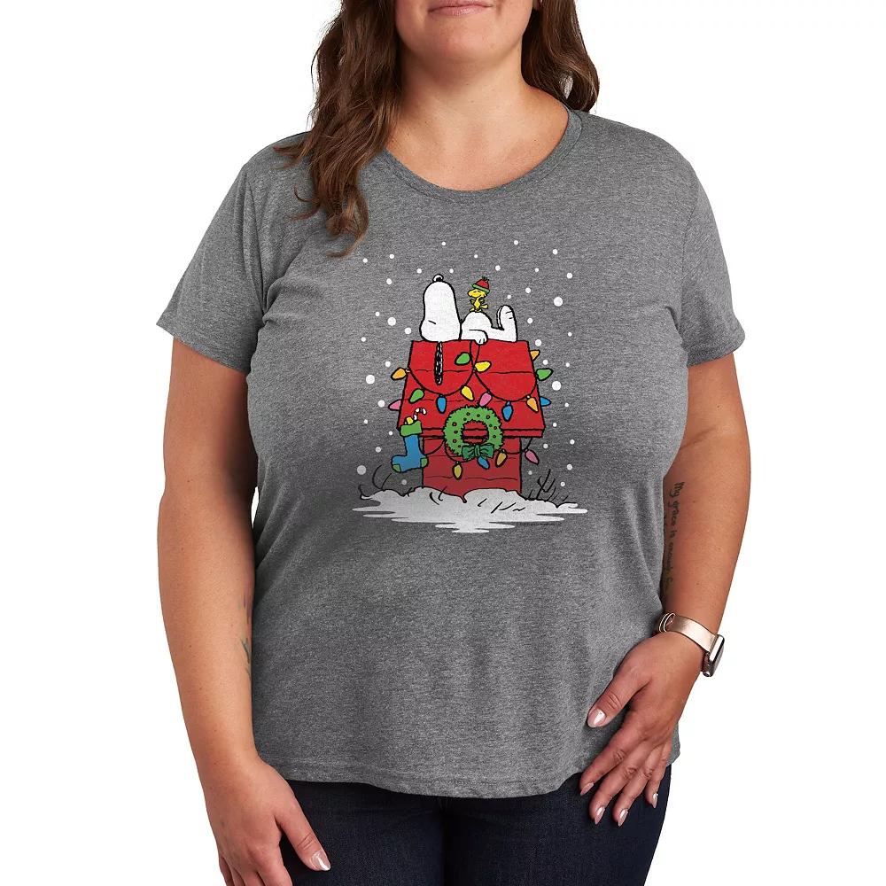 Plus Peanuts Snoopy & Woodstock Lit Up Graphic Tee, Women's,  Product Image