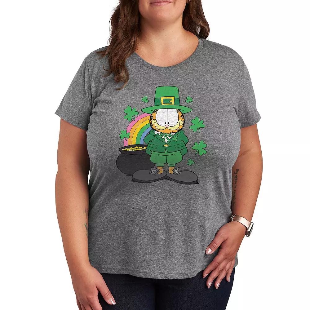 Plus Garfield Rainbow Shamrocks Graphic Tee, Women's,  Product Image