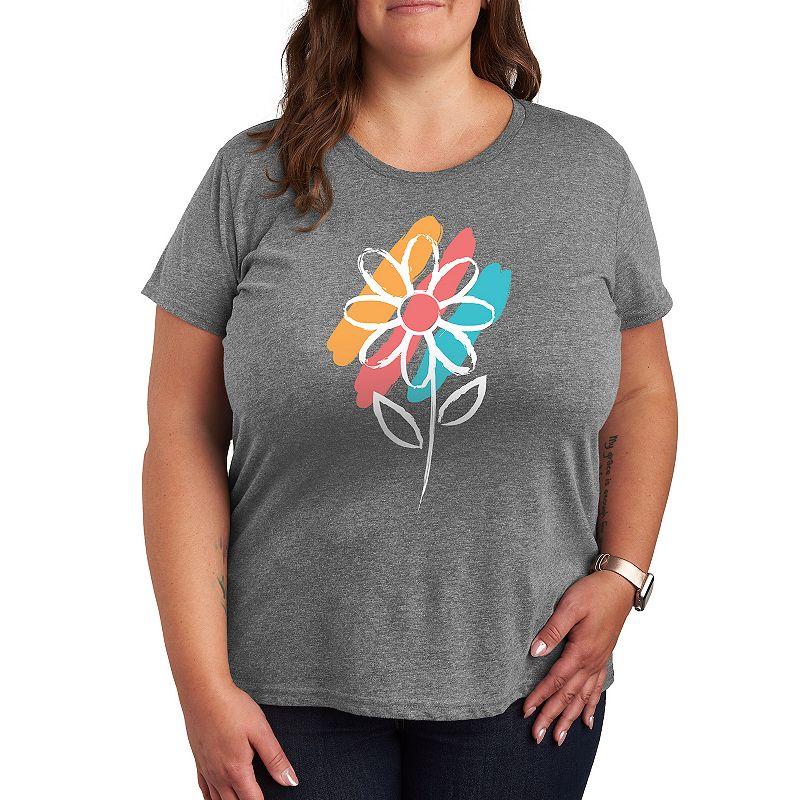 Plus Daisy Paint Splotches Graphic Tee, Women's,  Product Image